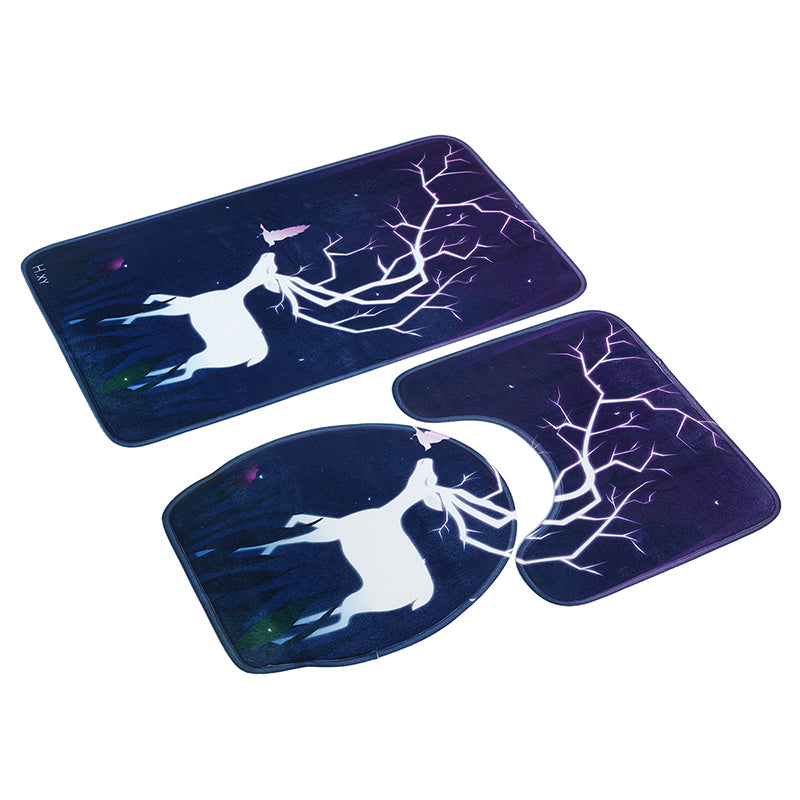 3 Pcs Bad Floor Mat Set Elch Anti-Rutsch-Kche Bad Teppich Teppich WC waschbar