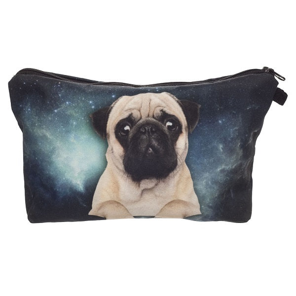 Dog 3D Printing Multi-Functional Cosmetic Bag Clutch Bag Storage Wash Bag