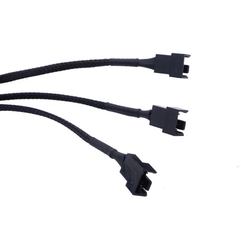 27cm 4Pin 1 to 3 4Pin Adapter Cable PWM Temperature Controlled Cooling Fan Power Adapter Extension Cable Lead Wire