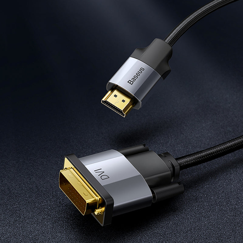 Baseus 4KHD DVI to HDMI Male to Male Two-way Calbe Adapter Converter For PS4 PC HDTV Projector