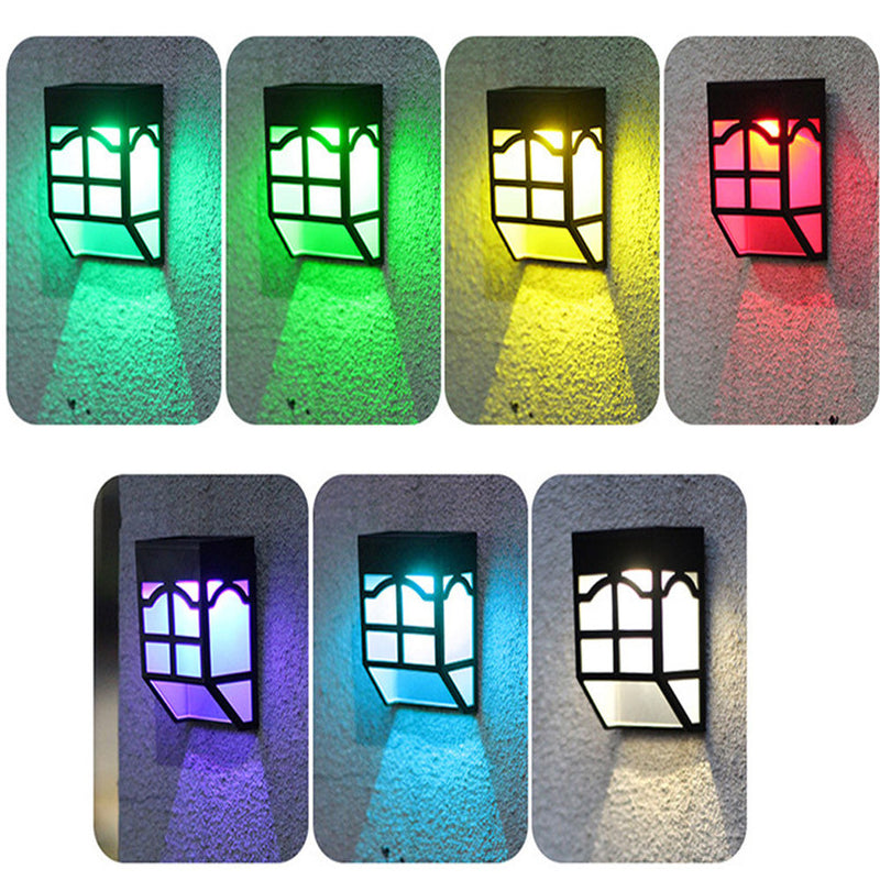 Outdoor Solar Garden Light LED Path Wall Landscape Mount Light Fence Lantern Street Lamp