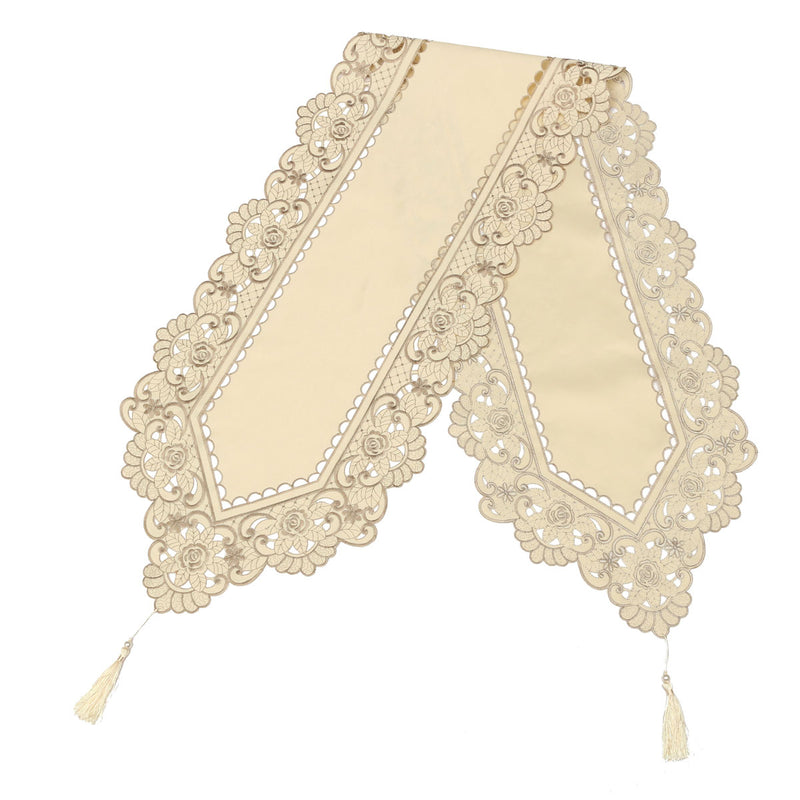 Rectangle Flower Table Runner Tablecloth With Tassel Wedding Party Festival Decor Mat