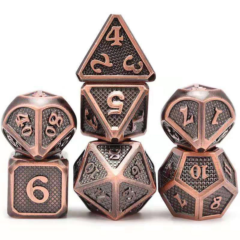7 Pcs/Set Alloy Metal Dice Set Playing Game Poker Card Dungeons Dragons Party Board Game Toy