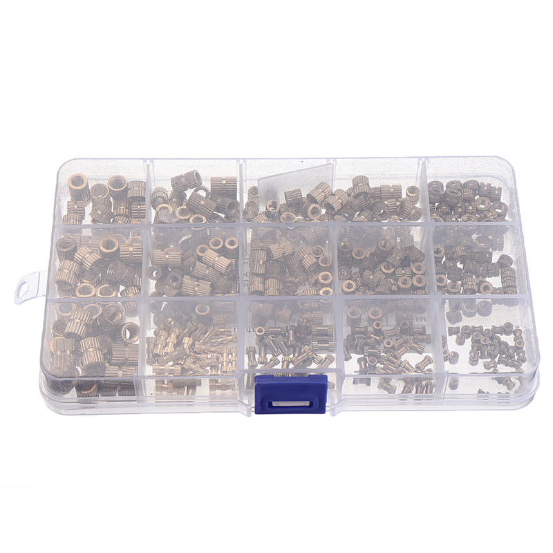 Suleve MXBN5 400Pcs M2/M3/M4/M5 Knurled Brass Round Female Thread Knurled Nuts Round Insert Embedment Nut Assortment Set