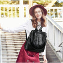 Leather Backpack Travel Camping Shoulder Bag Waterproof Cross body Rucksack School Bag Handbag