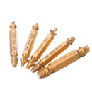 Drillpro 5pcs Double Side Damaged Screw Bolt Extractor Drill Bits Gold Oxide Edition Stripped Screw Removers