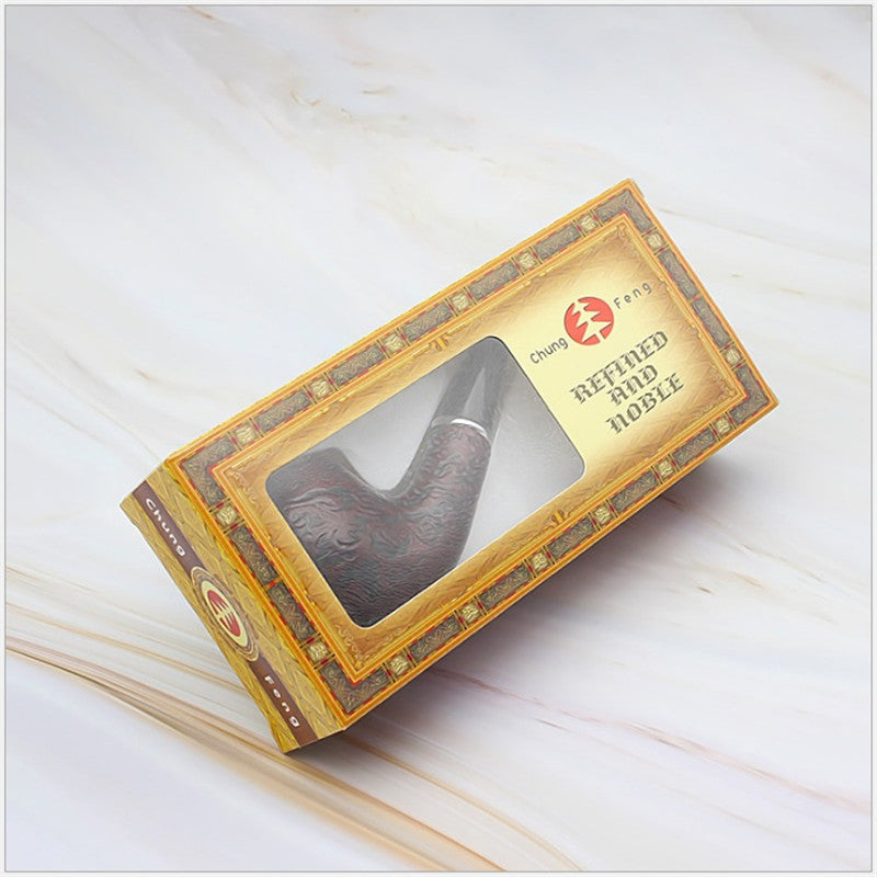Solid Wooden Classic Smoking Bent Pipes With Beautiful Carve Patterns Tobaccos Pipes