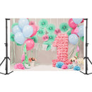 5x7FT Vinyl Balloon One Year Old Party Photography Backdrop Background Studio Prop