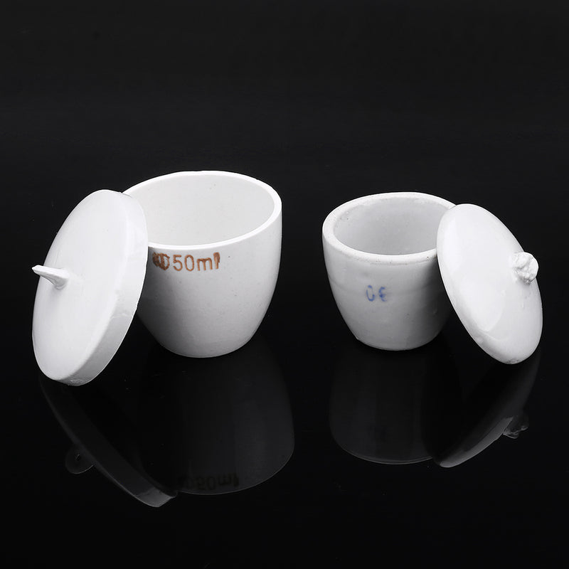 30/50ML Porcelain Crucible High Temperature Chemical Teaching Laboratory Equipment Lab Glassware Kit