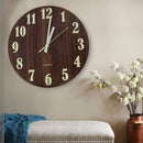 12'' Glow In The Dark Mute Wood Wall Clock For Home Living Room Outdoor Gifts