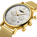 GIMTO GM246 Men Watch Calendar Chronograph Watch Stainless Steel Strap Quartz Watches