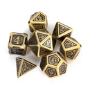 7pcs Set Embossed Heavy Metal Polyhedral Dices DND RPG MTG Role Playing Board Game Dices Set Zinc Alloy