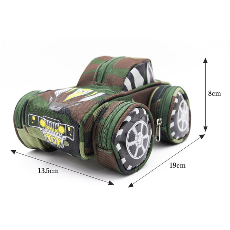 WAM Portable 3D Pencil Case Cool Camouflage Car Jeep Style Pouch Bag Pen Holder School Stationery