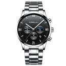 CRRJU 2159 Creative Sun Moon Men Business Style Chrono 316L Stainless Steel Strap Quartz Watch