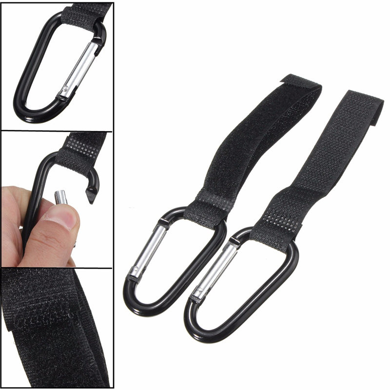 2Pcs Universal Buggy Mummy Clips Pram Pushchair Shopping Bag Hooks Carabiner