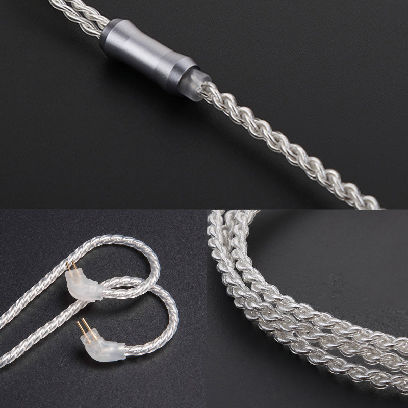 Original TRN V10 V20 Earphone Cable 0.75mm 0.78mm MMCX Silver Plated Oxygen Free Copper Wire Cable