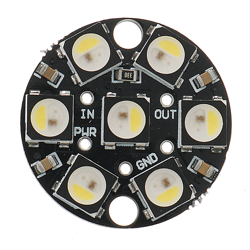 5Pcs Round 7x 5050 RGBW Cool White LED 6000K Display With Integrated Drivers Module
