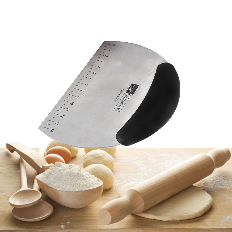 Stainless Steel Kitchen Dough Scraper Chopper Pastry Cutter with Measuring Scale Bakeware Tool