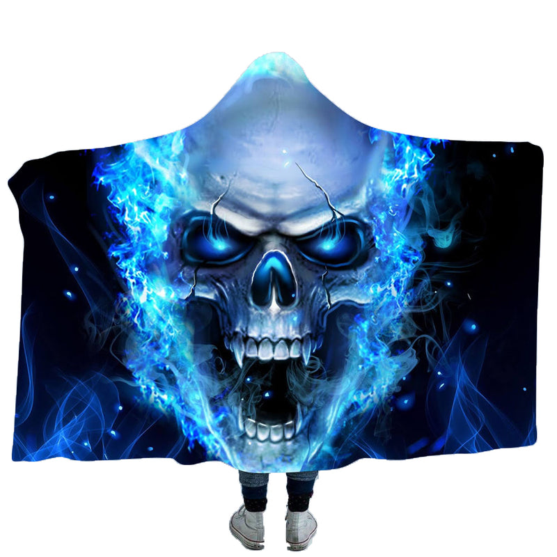 Hooded Blankets Flannel 3D Printed Galaxy Microfiber Wearable Thickened Blankets for Adults Kids
