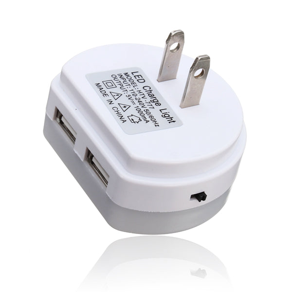 Intelligent Light Control Sensor LED Night Wall Light with USB Port  AC110-240V