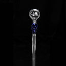 5 Inch Portable Glassware Convenient Blue Skull Glass Herb Holder Tube Pipe Bowl Filter