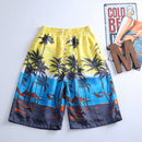 S-5292Men Shorts Summer Beach Pants Coconut Trees Leisure Trousers Quick-drying Surfing Board Shorts