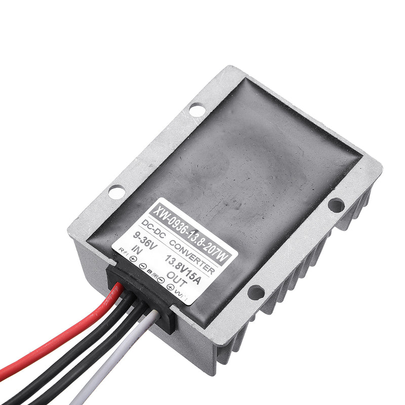 Waterproof 9-36V to 13.8V 15A Buck Regulator 12V 24V to 13.8V 207W Automatic Step up and Step Down Power Supply Module Converter
