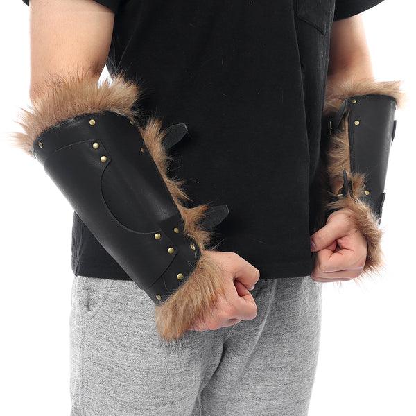 Leather Adjustable Arm Support Tactical Hand Armour Hunting Bracers