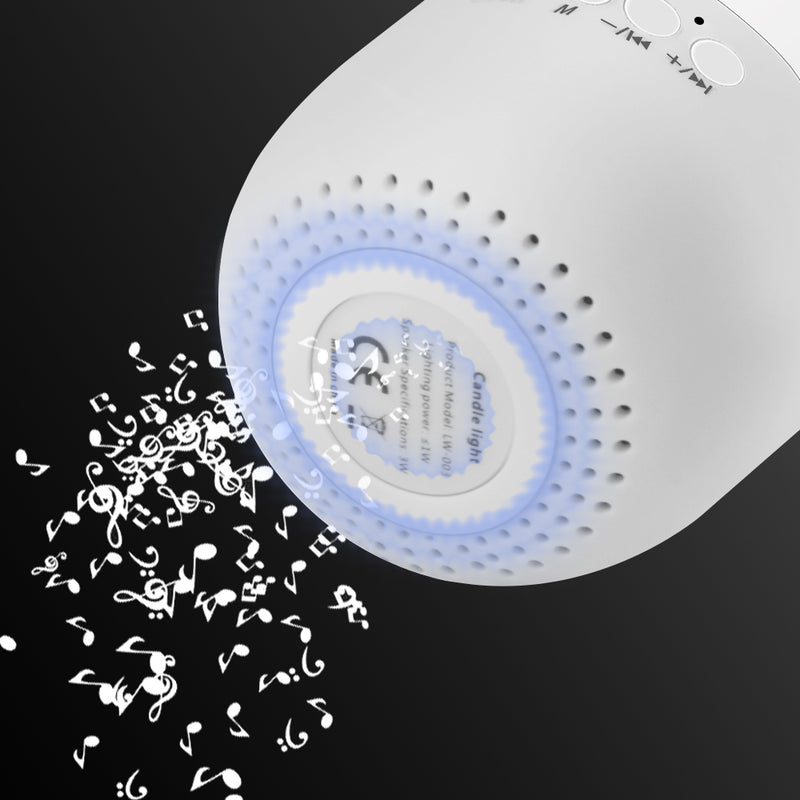 Mini Wireless bluetooth Speaker Warm White USB Portable LED Night Lamp Candle Light DC5V