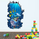 3D Seafloor Ocean Wall Stickers Home Decor Mural Art Removable Ocean World Decor Sticker