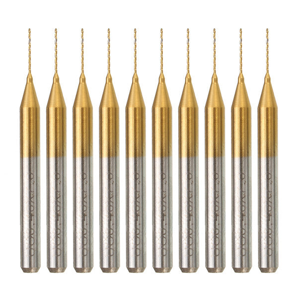 10Pcs 1/8 Inch Shank Tungsten Steel PCB Drill Bits 0.4mm Titanium Coated Carbide PCB Drill Bit Set