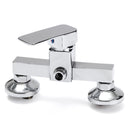 Modern Style Wall Mount Chrome Bathroom Faucet Hot Cold Mixer Tap + Shower Head