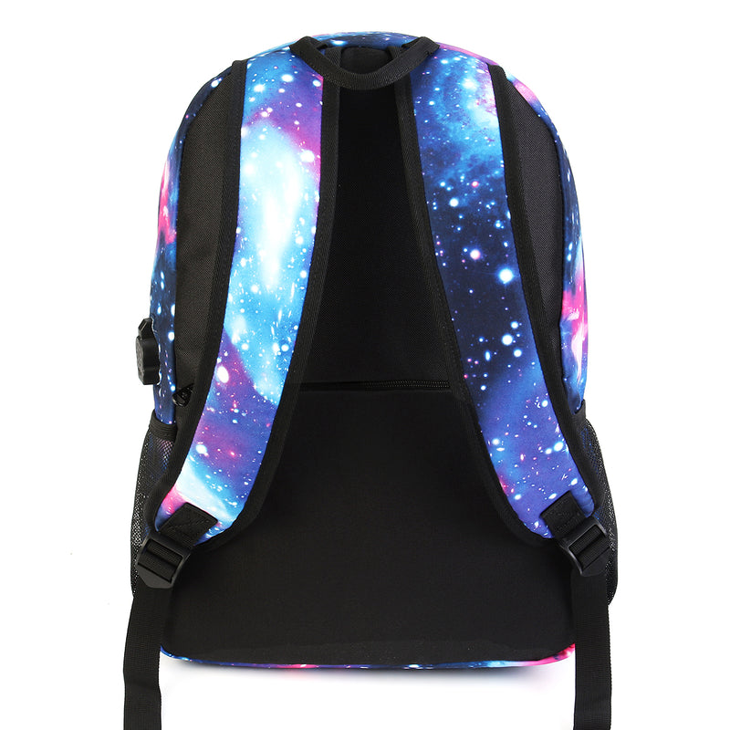 Men's Galaxy Pattern Anti Theft Laptop Bag Backpack Travel Bag With External USB Charging Port