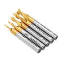 Drillpro 5pcs 2 Flute 2/3/4/5/6mm Milling Cutter HSS Titanium Coated 6mm Shank End Mill CNC Tool