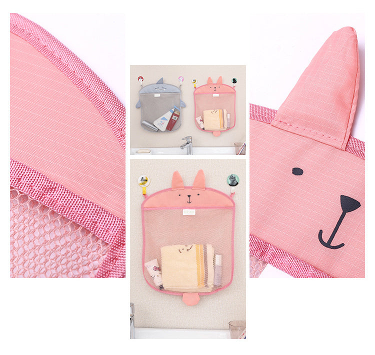 Honana BX-144  Cartoon Bathroom Folding Mesh Hanging Storage Bag  Bathing Toy Storage Organizer
