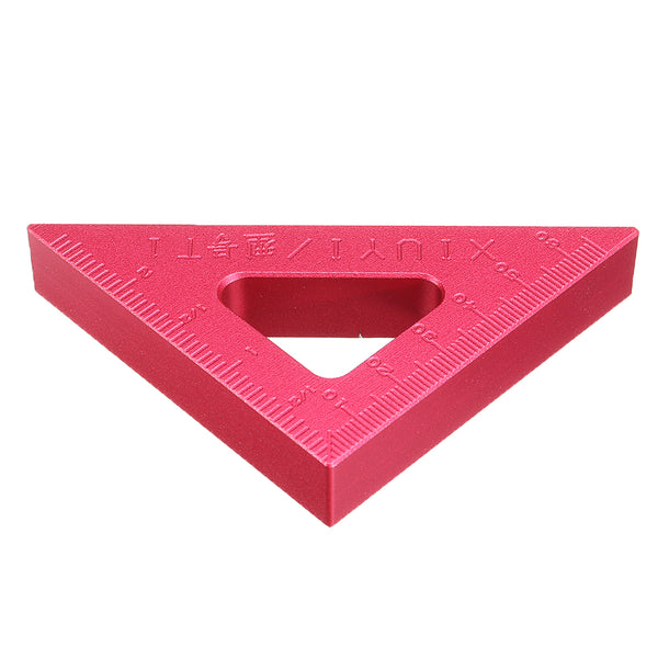 T1 Aluminum Alloy 90 Degrees Height Triangle Ruler Woodworking Metric and Inch Triangular Clamping Ruler Measuring Ruler
