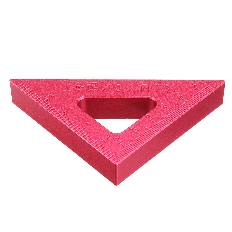 T1 Aluminum Alloy 90 Degrees Height Triangle Ruler Woodworking Metric and Inch Triangular Clamping Ruler Measuring Ruler