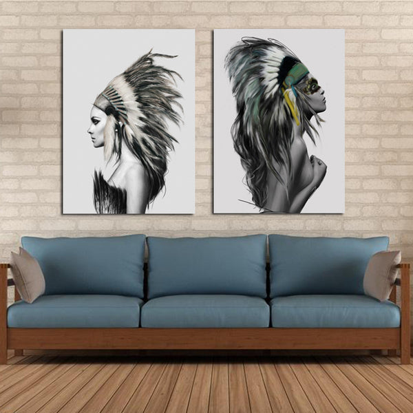 Miico Hand Painted Combination Decorative Paintings Lovers portrait Wall Art For Home Decoration