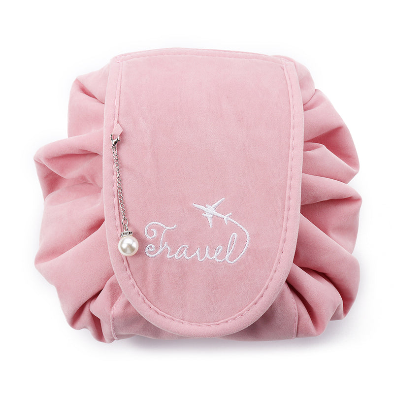 Oxford Cloth Velvet Lazy Bundle Mouth Drawstring Cosmetic Bag Large Capacity Wash Bag