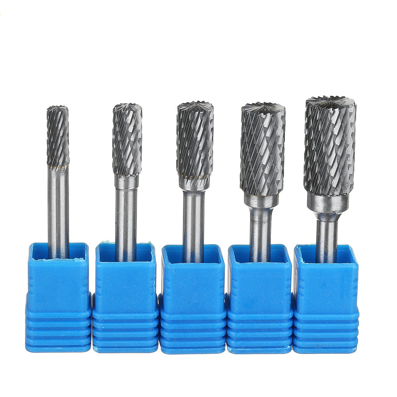 5pcs 6-14mm Tungsten Carbide Rotary Burr Die Grinder Drill Bits Set for Woodworking