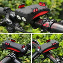 XANES 3 In 1 130db Horn Bike Front Light 4"-6.3" Phone Holder 2000mAh USB Rechargeable Waterproof Handlebar Light