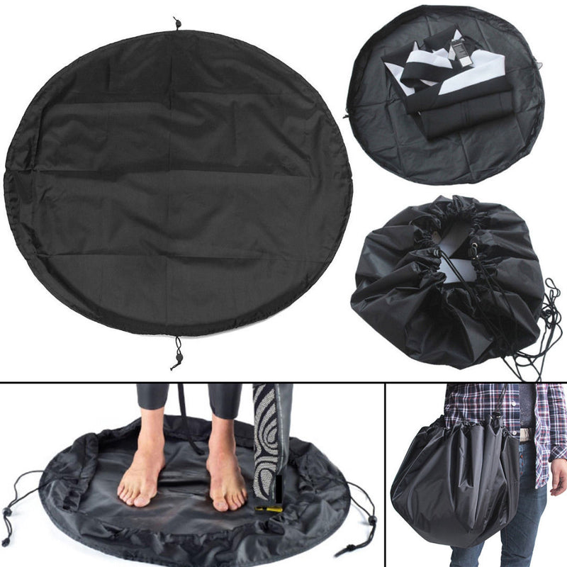 Black Waterproof Wetsuit Mat Bag Nylon Beach Surf Change Carry Changing Clothes Storage Bag Container