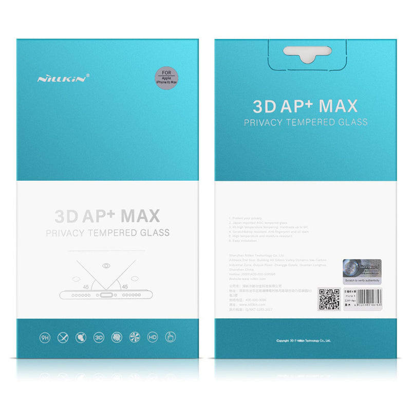 NILLKIN AP+ MAX 3D Curved Anti-peep Anti-explosion Tempered Glass Screen Protector for iPhone XS MAX/iPhone 11 Pro Max