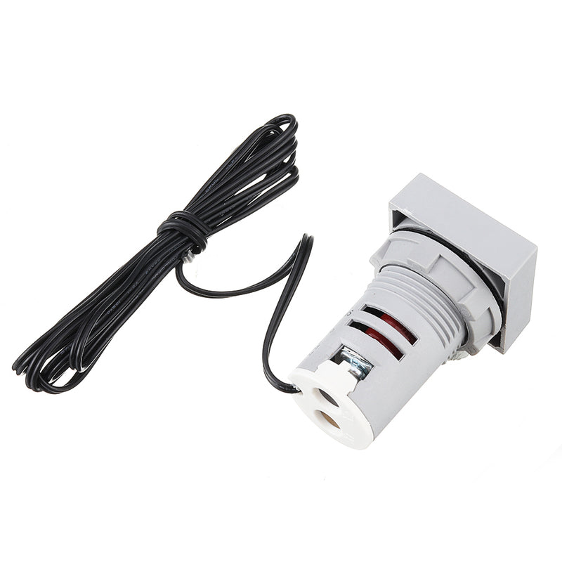 3pcs Mini Crystal Film Square White LED Digital Thermometer Signal Light AC 50-380V 220V Temperature Meter Indicator Range -20-200 with 1m Sensor