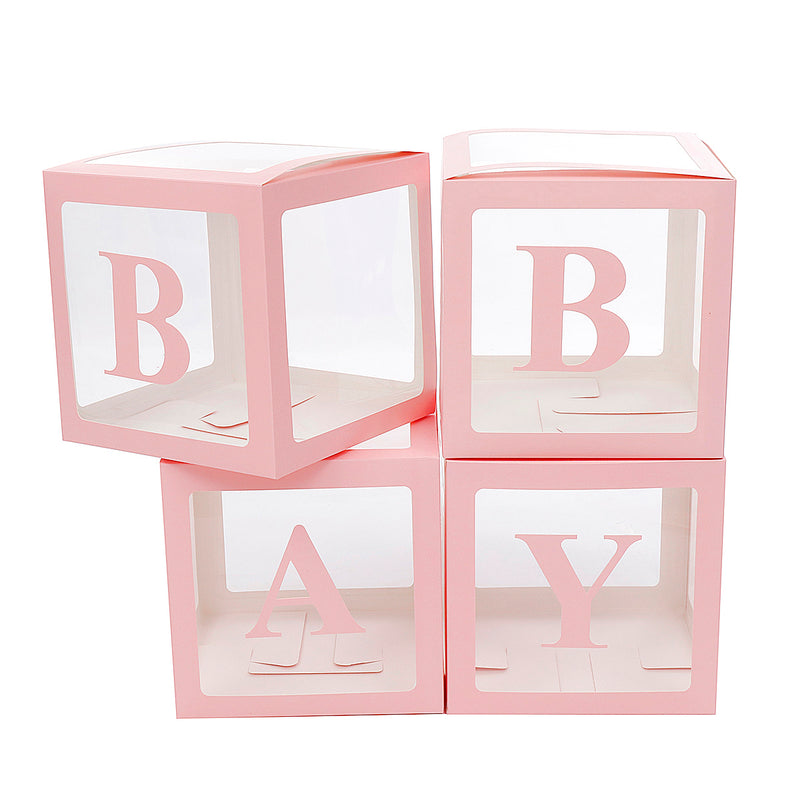 4Pcs DIY Transparent Balloon Box For Boy Girl Baby Shower Wedding Birthday Decorations