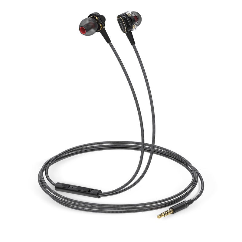 BlitzWolf BW-ES4 Dual Dynamic Drivers Graphene Earphone 3.5mm Wired Control In-ear Earbuds Magnetic Headphone with Mic