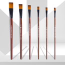 6PCS Nylon Hair Solid Wood Pen Flat Wood Painting Brush Set 1/12 1/10 1/8 1/6 1/2 for Gouache Acrylic Pigment