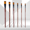 6PCS Nylon Hair Solid Wood Pen Flat Wood Painting Brush Set 1/12 1/10 1/8 1/6 1/2 for Gouache Acrylic Pigment