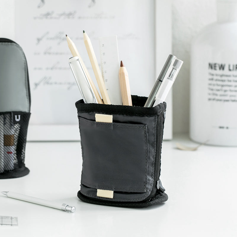 Jordan&Judy JJ-YD0007 Vertical Mesh Pencil Case Pen Holder Office Student Nylon Pencil Bag Mesh Storage Organizer Pencil Zipper Case School Supplies