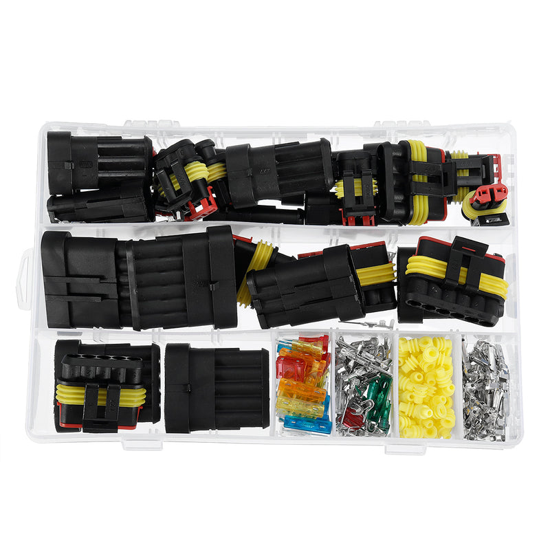 240Pcs 1/2/3/4/5/6 Pins Car Way Waterproof Electrical Terminal Wire Connector Plug Fuses